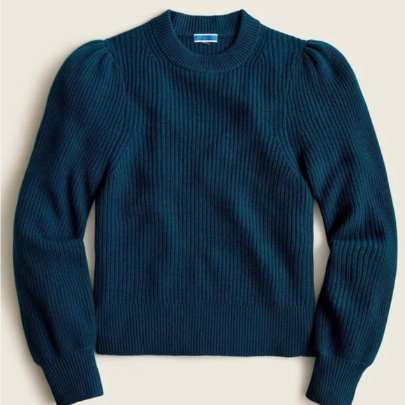 J. Crew Sweaters - NWT J Crew Cashmere puff-sleeve mockneck sweater size M BA382
